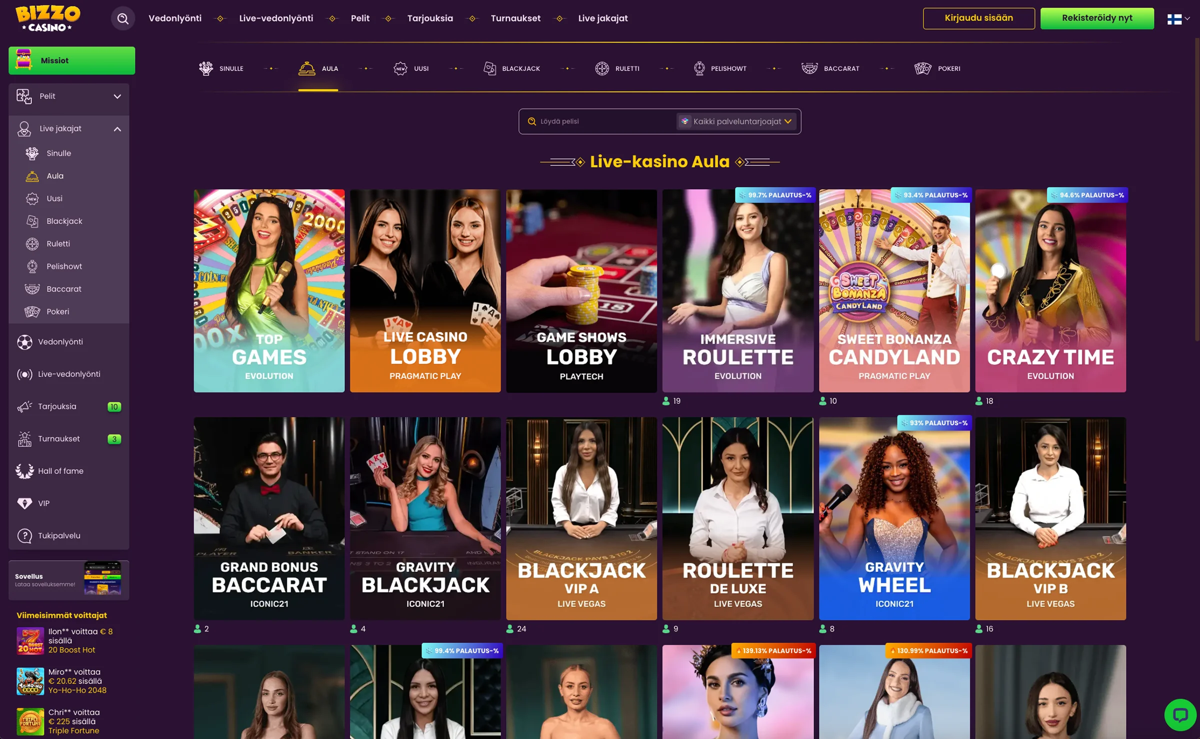 Bizzo Casino kasinoalusta